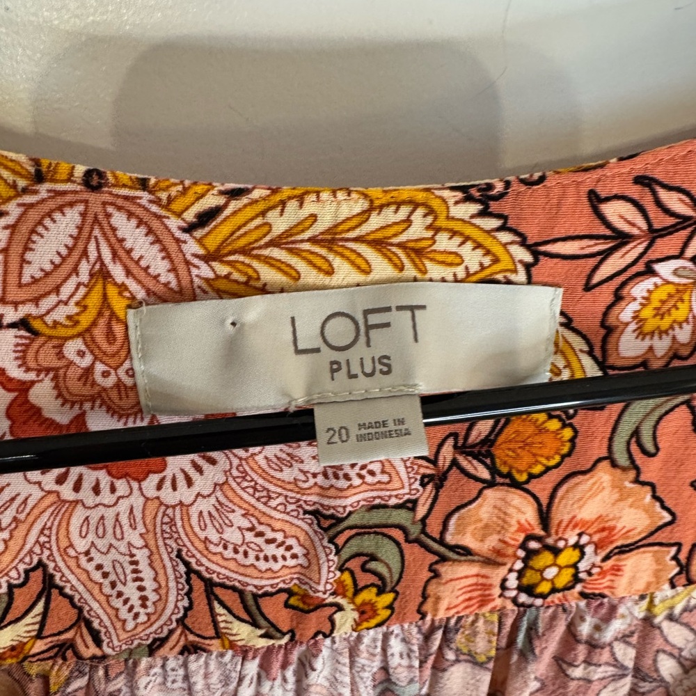 Loft Plus Print Button Down Tunic Top - image 2